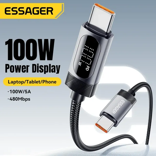 100W USB-C-Schnellladekabel, Slim-Design 3