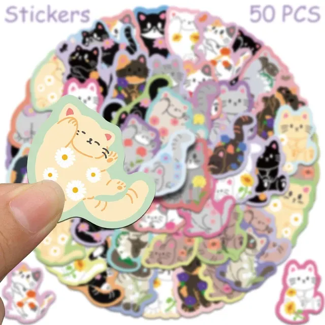 50 Cartoon-Katzen-Sticker für Laptops 3
