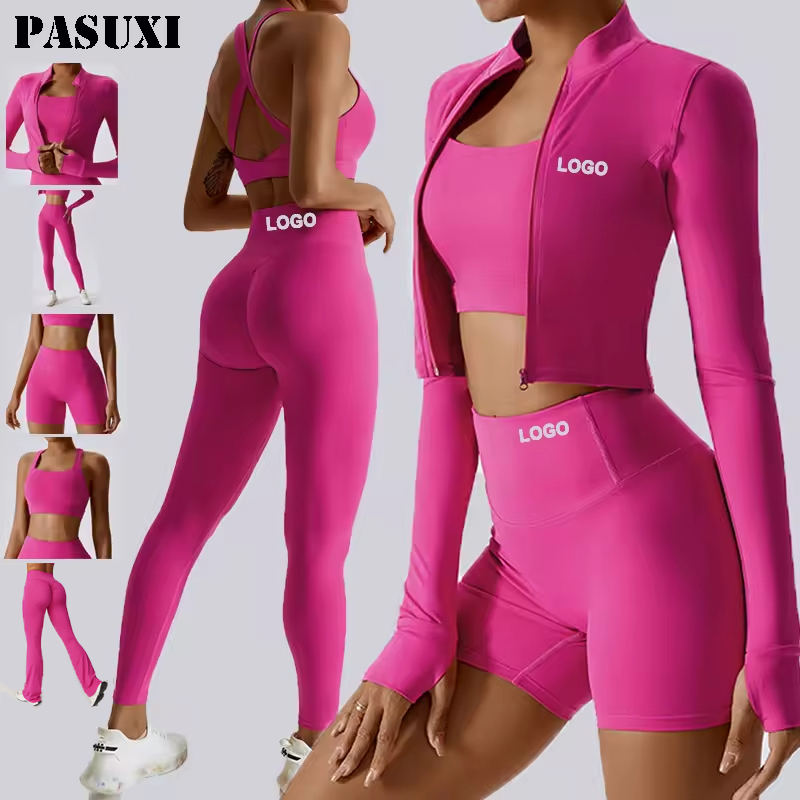 Damen Yoga-Set mit Langarmjacke und Leggings