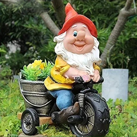 Gartenzwerg auf Fahrrad