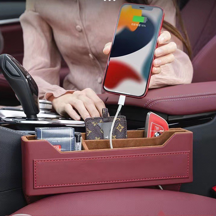 Autositz-Spaltfüller-Box aus PU-Leder