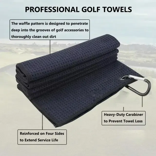Mehrfarbige Golf-Handtücher aus Waffelgewebe 2