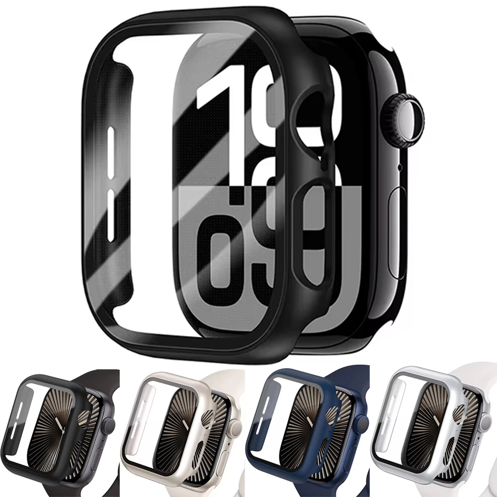 Gehärtete Glas-Schutzfolie mit Hülle für Apple Watch