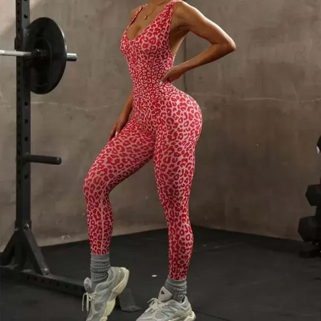 Damen-Yoga-Bodysuit Leopard 4