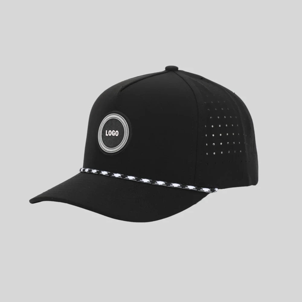 Schwarze Perforierte Snapback Golfkappe
