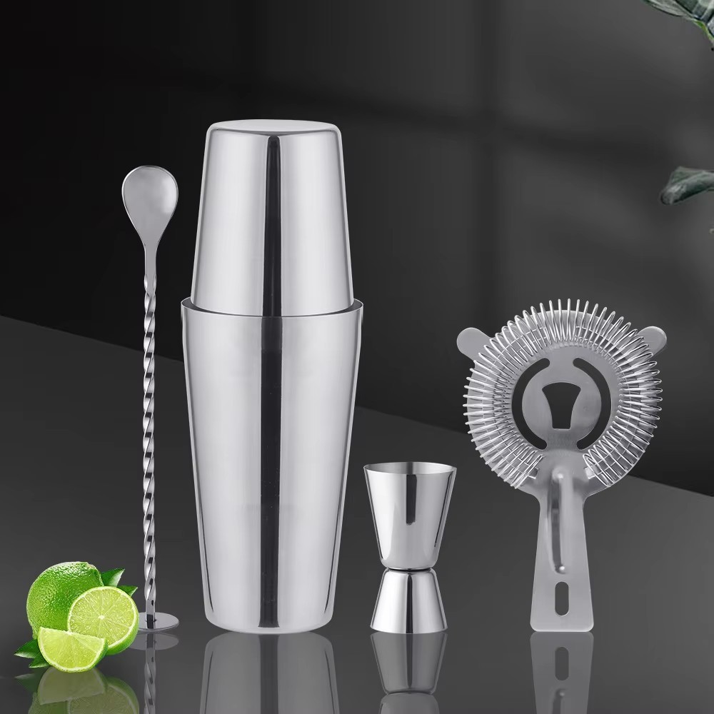Schwarzes Boston-Shaker-Set 750 ml gebürstet 4