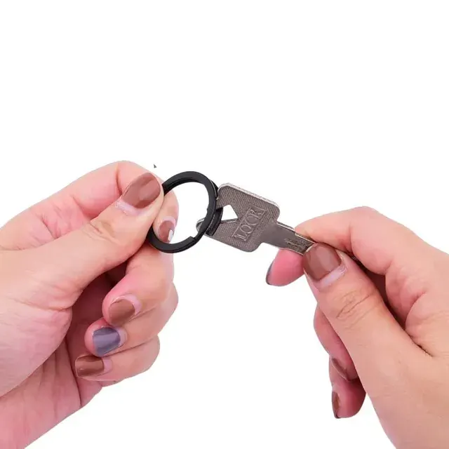 Flache Schwarze Metall-Schlüsselringe 20 Stück 4