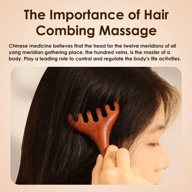 Gua-Sha-Kopfmassagegerät aus Sandelholz 4