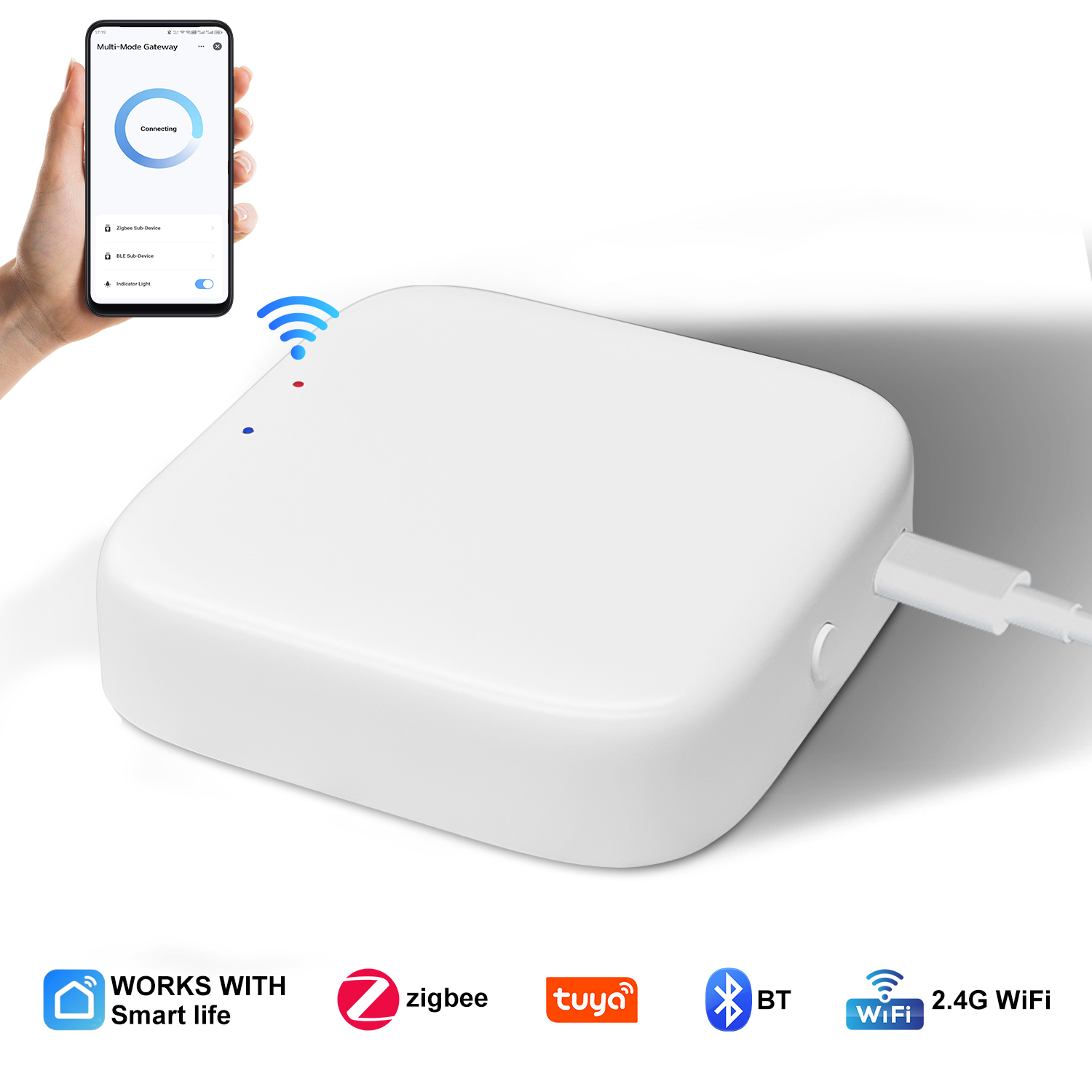 Wiederaufladbares Zigbee-IoT-Gateway mit BLE 2