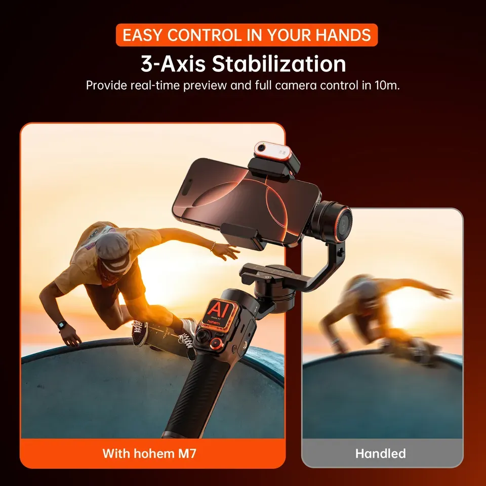 3-Achsen Handy-Gimbal mit LED-Fülllicht 4