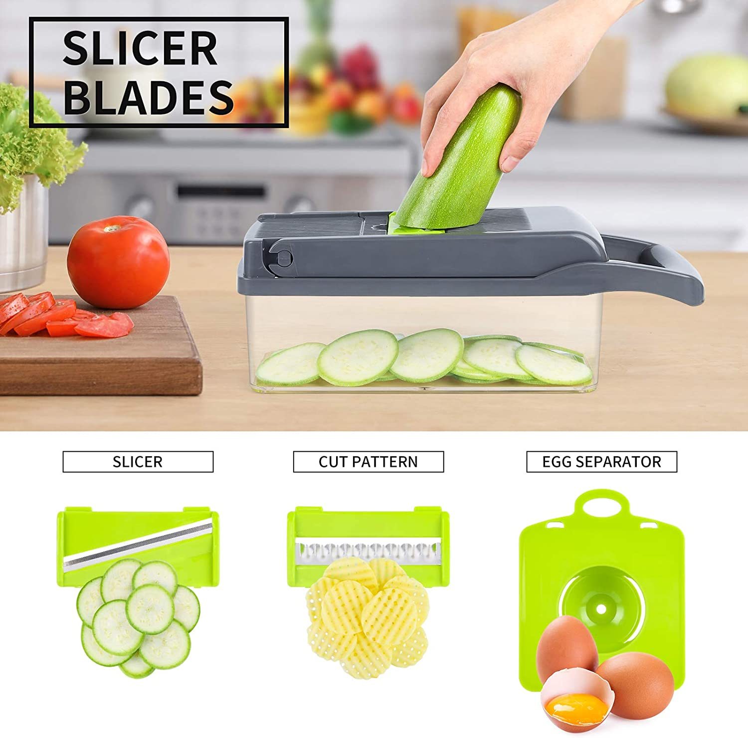 Manueller Gemüseschneider 12-in-1 Mandoline 3