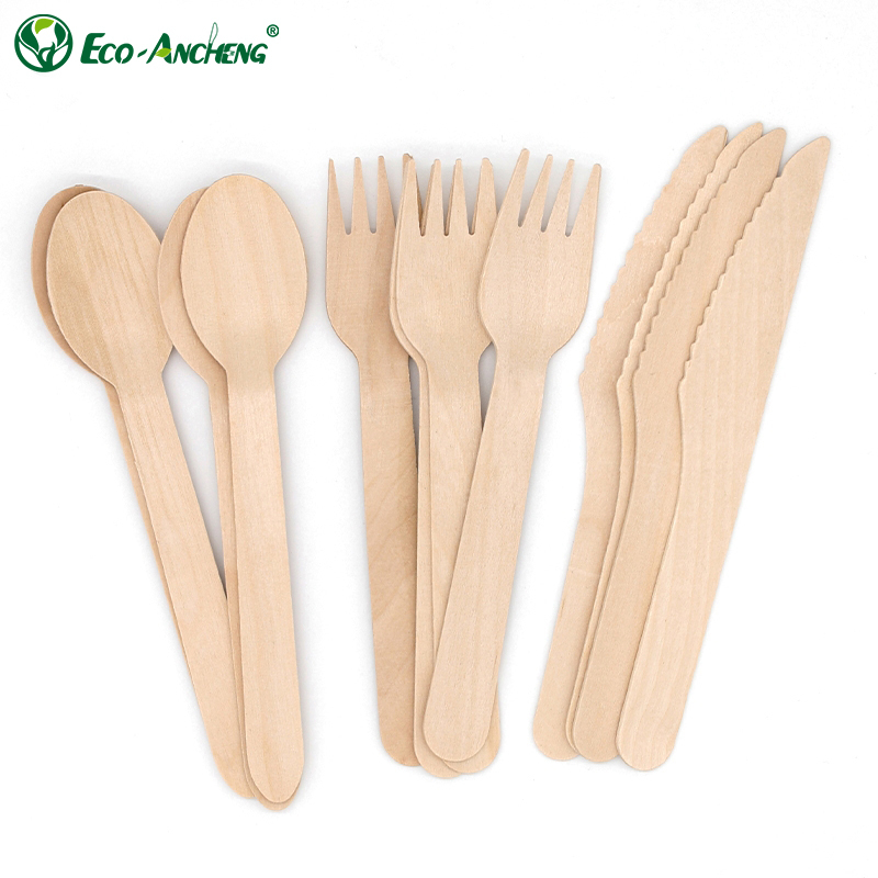 Vintage Holzbesteck-Set Kompostierbar 16cm 2