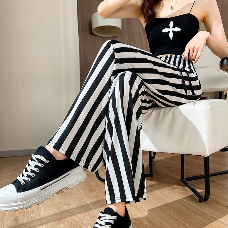 Damen-Weitbein-Hose mit hoher Taille