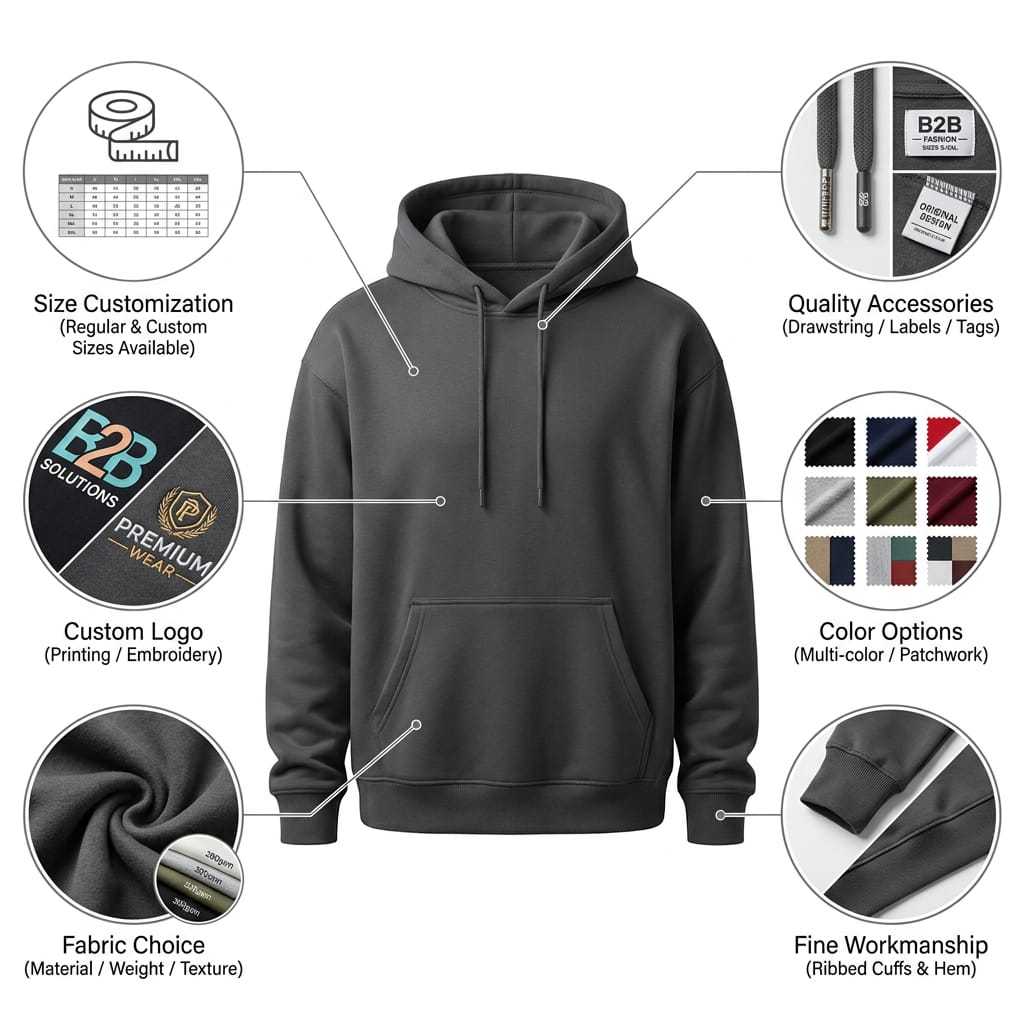 Winter Oversize Baumwoll-Pullover Hoodie 2