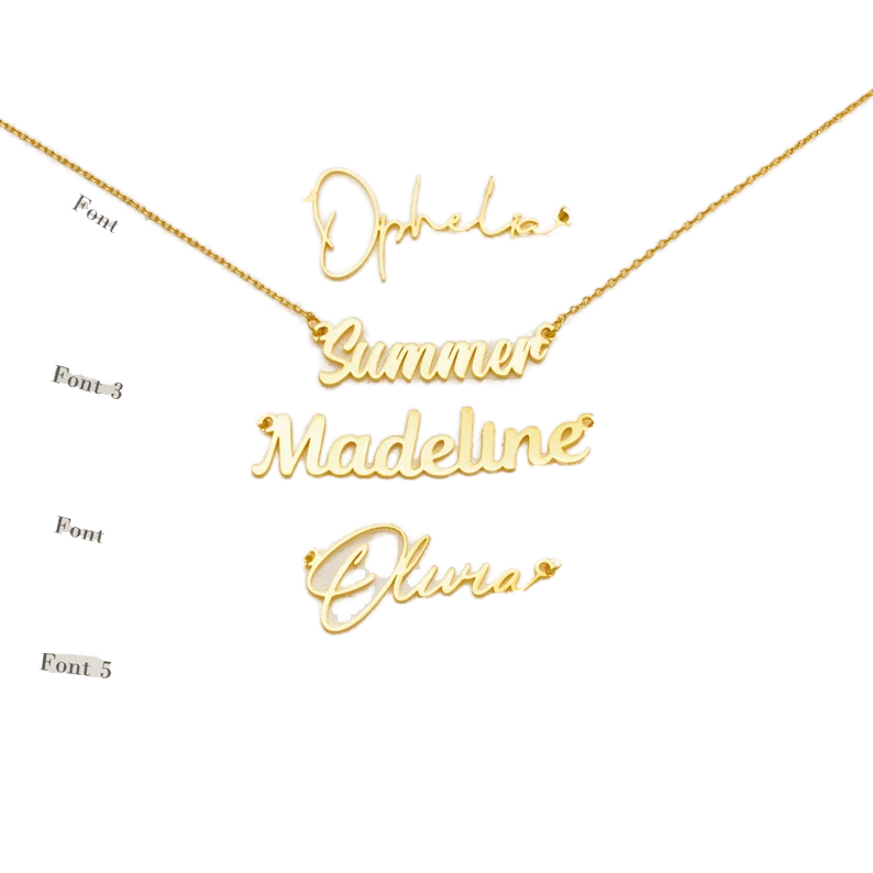 Personalisierte Halskette mit 18K-Gold-Namensplatte 2