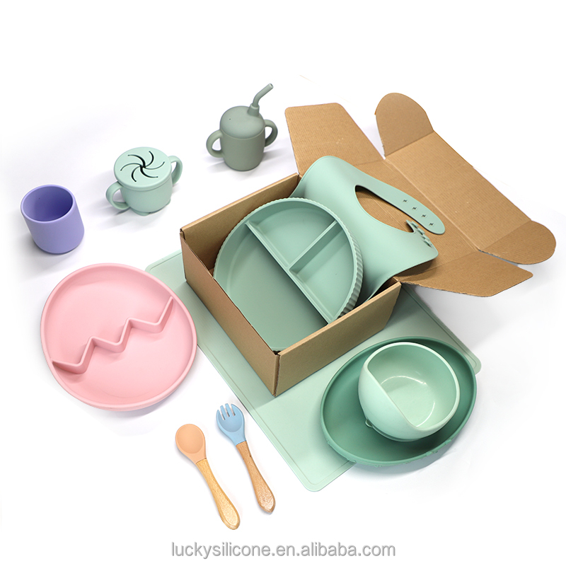 BPA-freies Silikon-Fütterungsset mit Saugschale 2