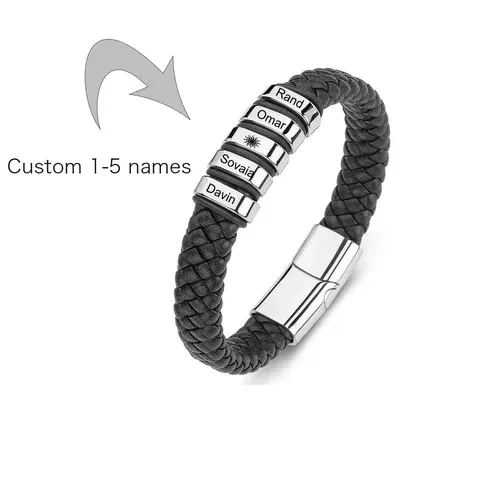 Herren-Lederarmband mit Namen