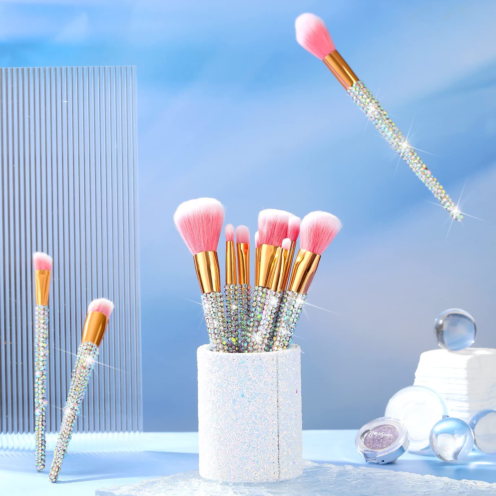 Strass-Make-up-Pinsel-Set 12-teilig Kristall 4