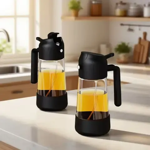2-in-1 Glas-Ölsprüher mit Silikonhalter 470 ml