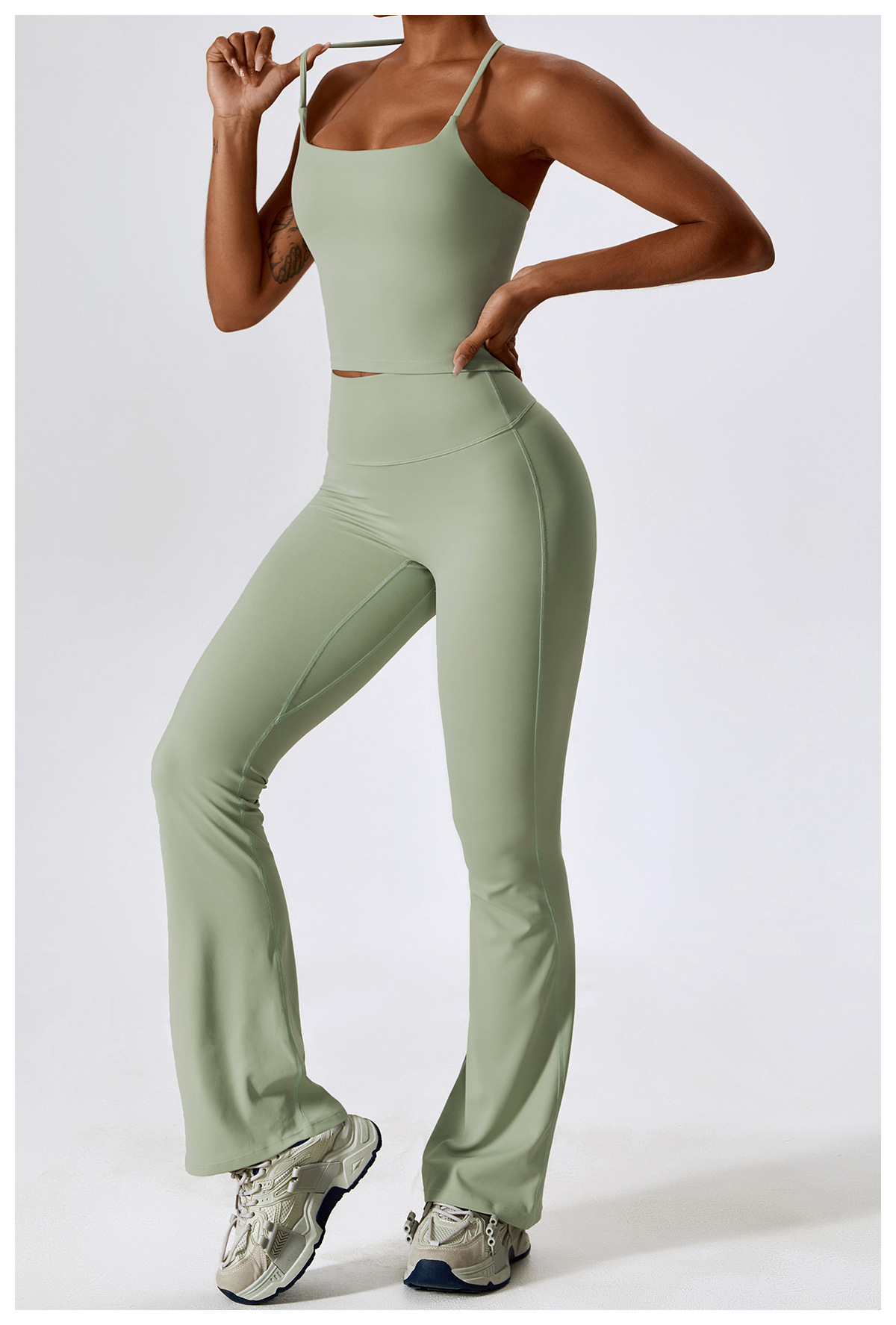 Damen Yoga Sport-BH mit High-Waist Hose 2