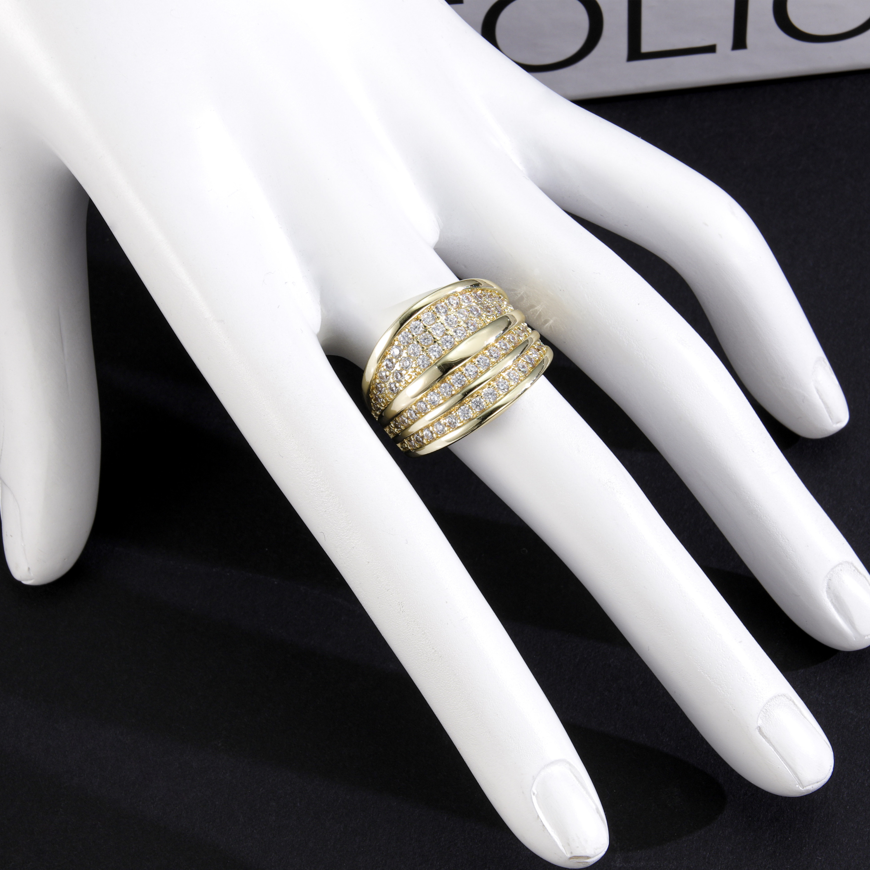 14K Vergoldeter Zirkonia Statement Ring 3