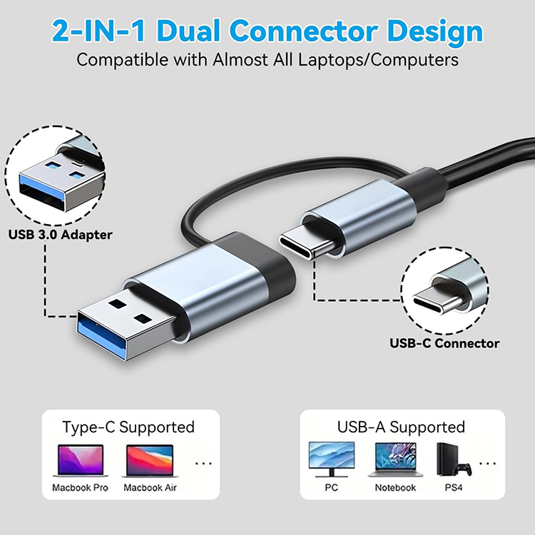 7-in-1 USB-C Adapter-Dockingstation für Laptops 4