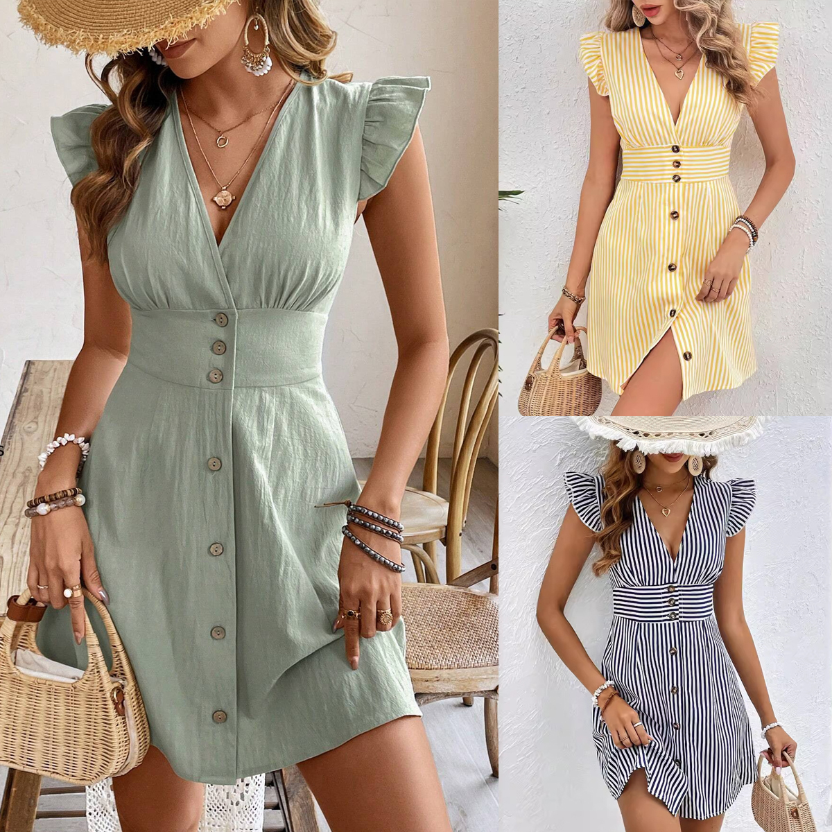 Gestreiftes Hemdkleid