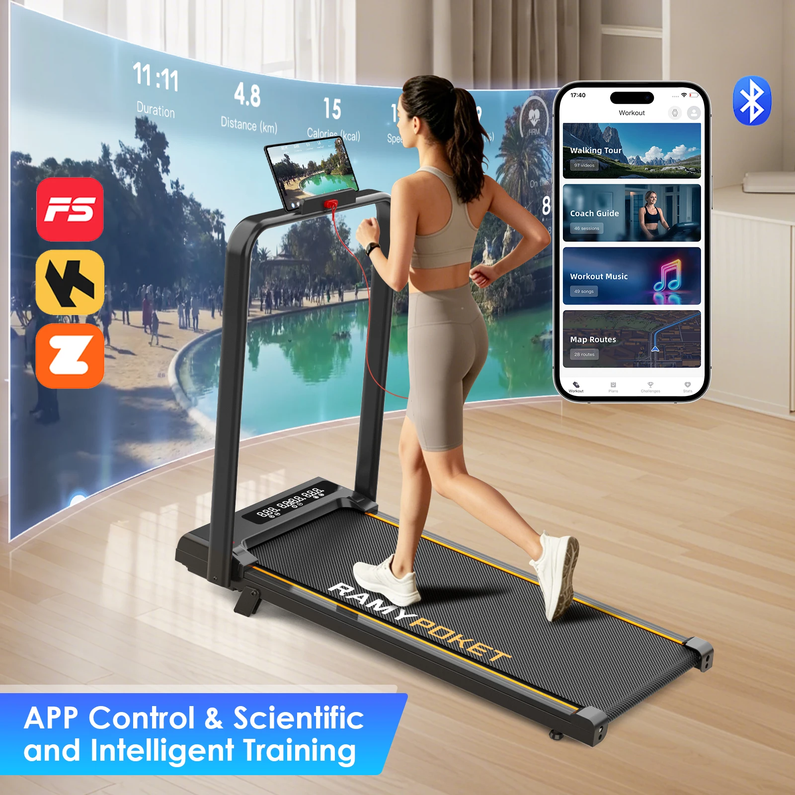 Leises Heimbüro-Laufband mit App-Steuerung 4
