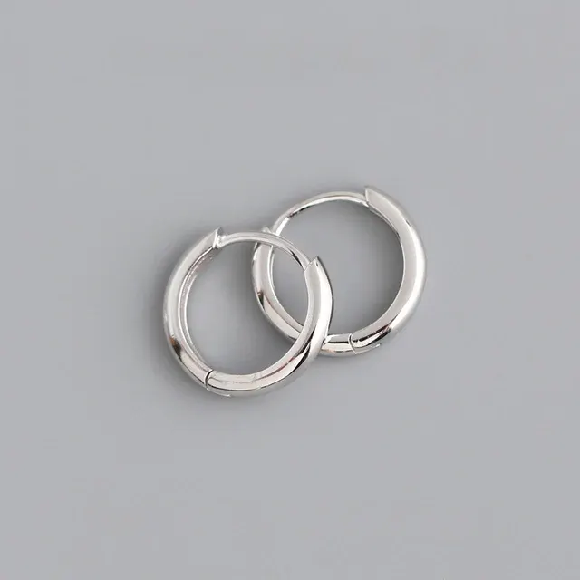 Geometrische Silber-Creolen für Damen, trendig 2