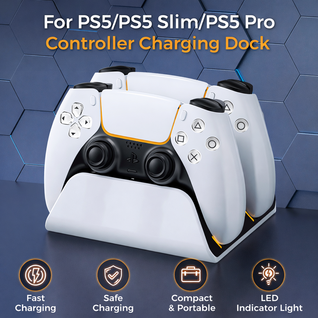 PS5 Pro Controller Ladestation mit LED-Anzeige