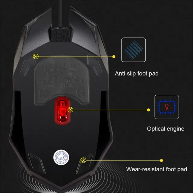 Leise USB-Gaming-Maus mit 5000 DPI 4