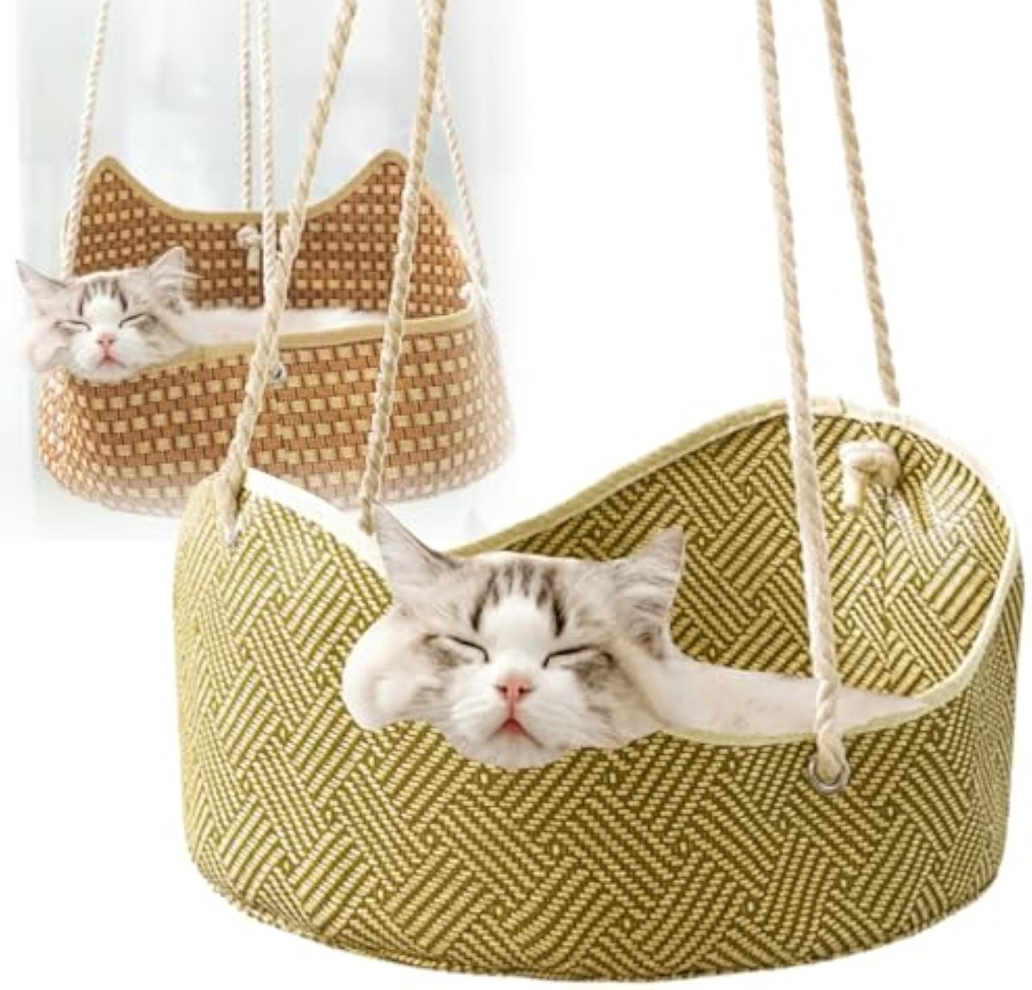 Atmungsaktive Katzenhängematte aus Rattan