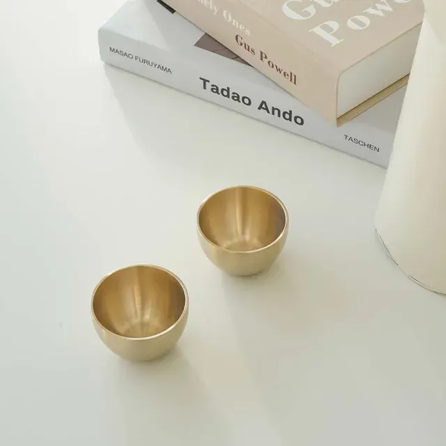 Koreanisches Soju-Becher-Set aus Messing für vier Personen 4