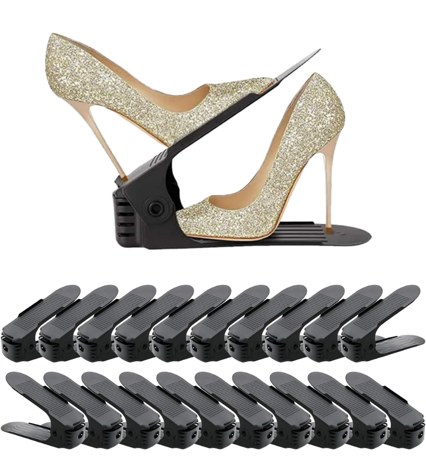 Verstellbares Schuhregal mit Doppelebene