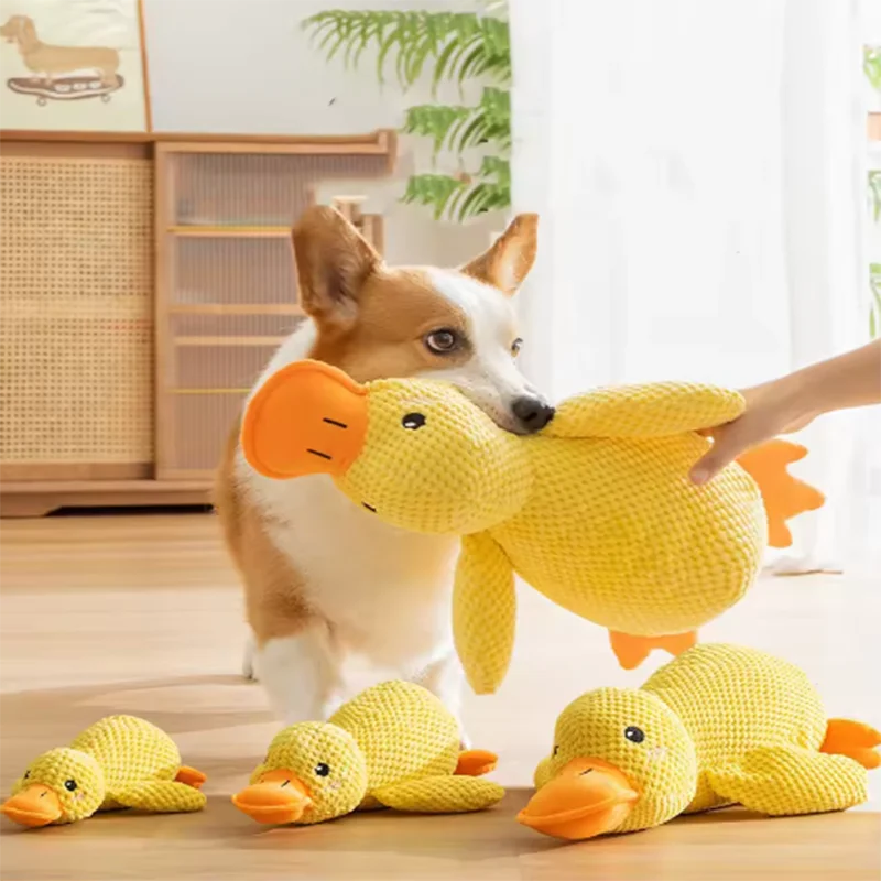 Gelbes Plüsch-Entenspielzeug für kleine Hunde 2