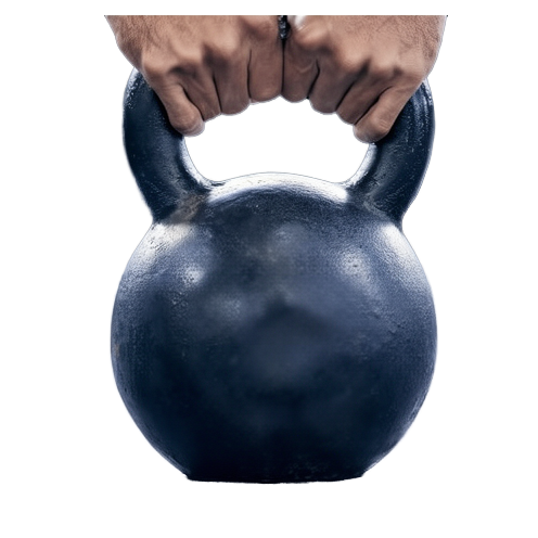 Schwarze Gusseisen-Kettlebell mit Pulverbeschichtung