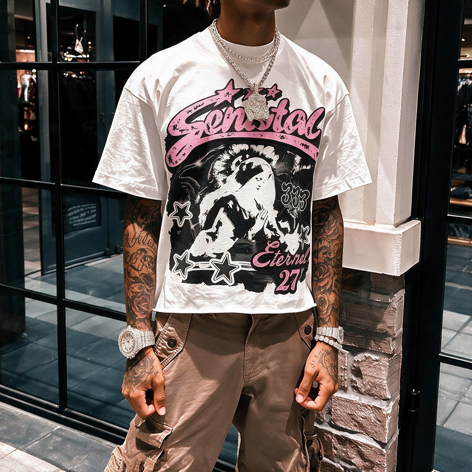 Oversized Herren T-Shirt aus schwerer Baumwolle 2