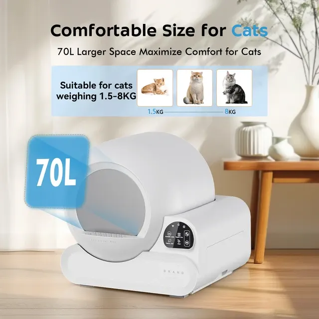 Selbstreinigende Smart-Katzentoilette 70 Liter 3