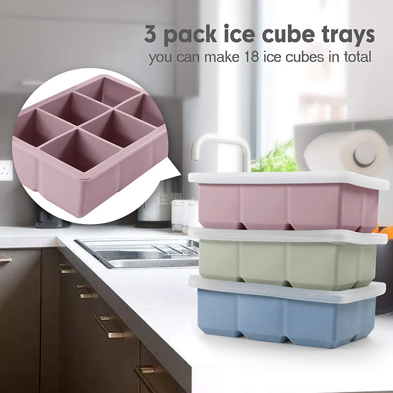 BPA-freie XL-Eiswürfelform aus Silikon mit Deckel 4