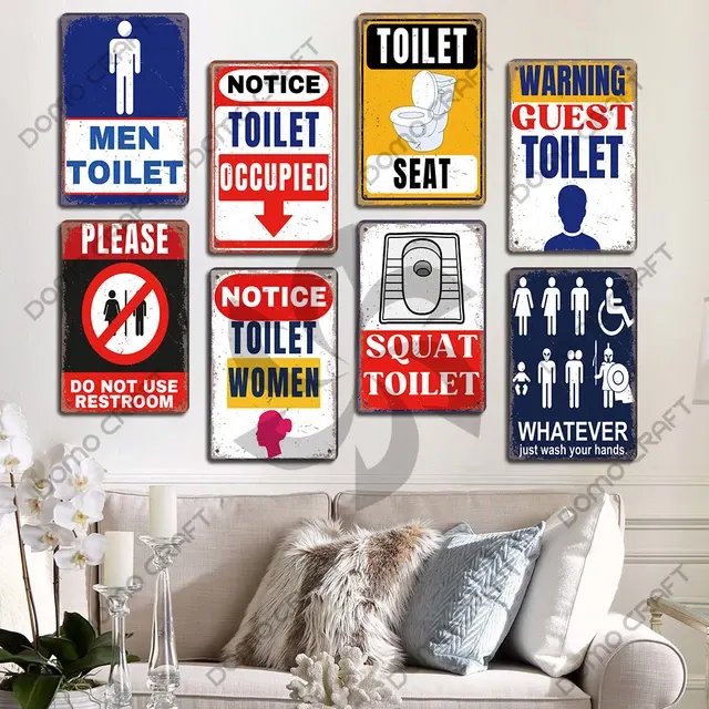 Vintage-Toiletten-Blechschild 3