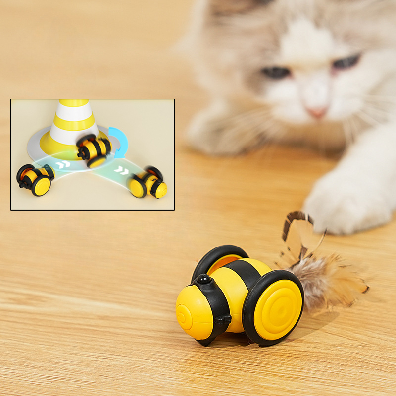 Elektrische Katzenspielzeug Biene mit Federn