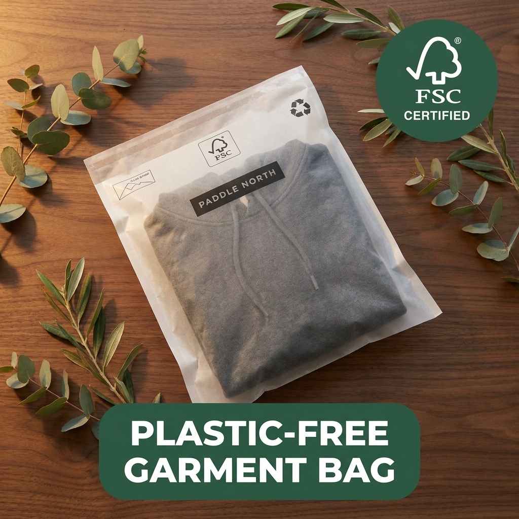 Luxuriöse plastikfreie Glassine-Kleidertasche