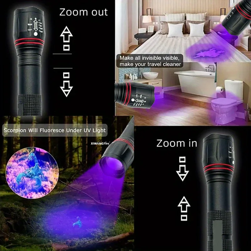 Wiederaufladbare 395 nm LED-UV-Taschenlampe 2