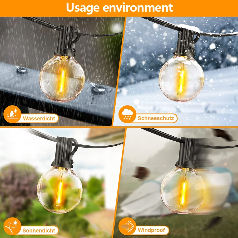 Outdoor-LED-Lichterkette mit G40-Birnen 4