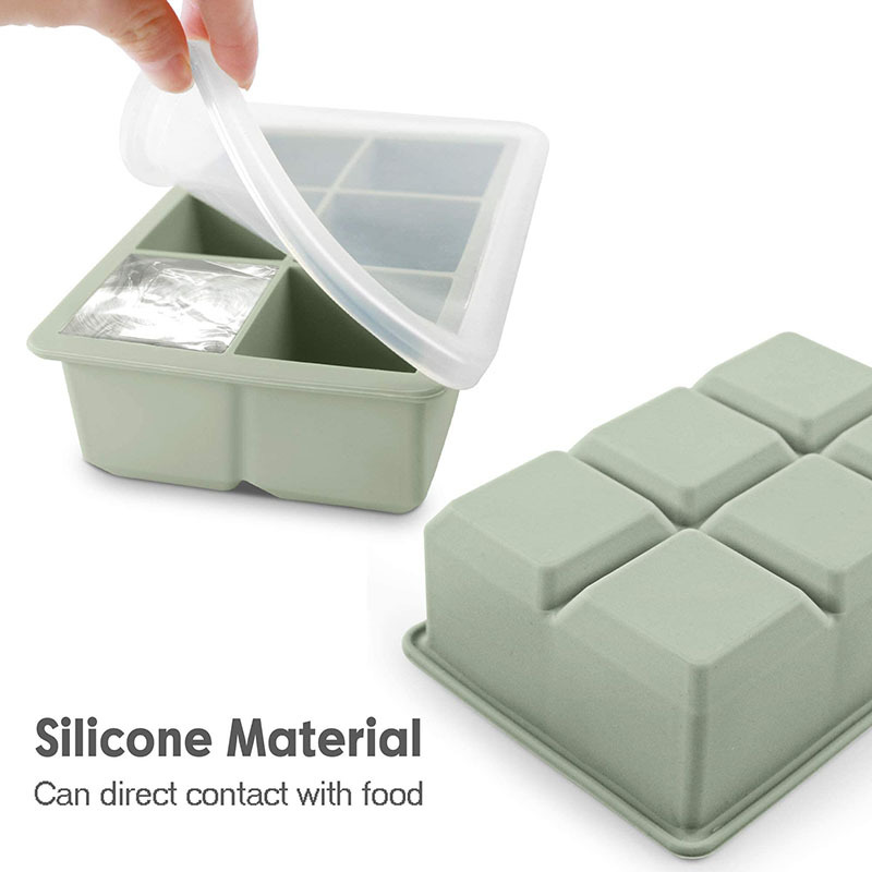 BPA-freie XL-Eiswürfelform aus Silikon mit Deckel 2
