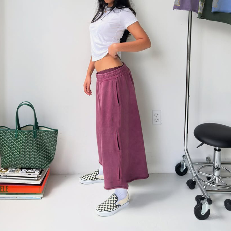Basic Baumwoll Crop Top Rundhals 2