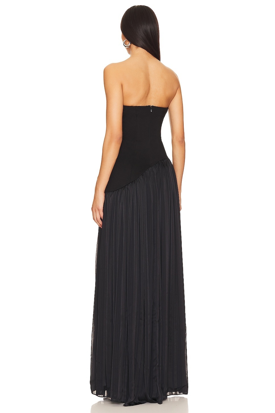 Schulterfreies Chiffon-Maxikleid für Damen 3