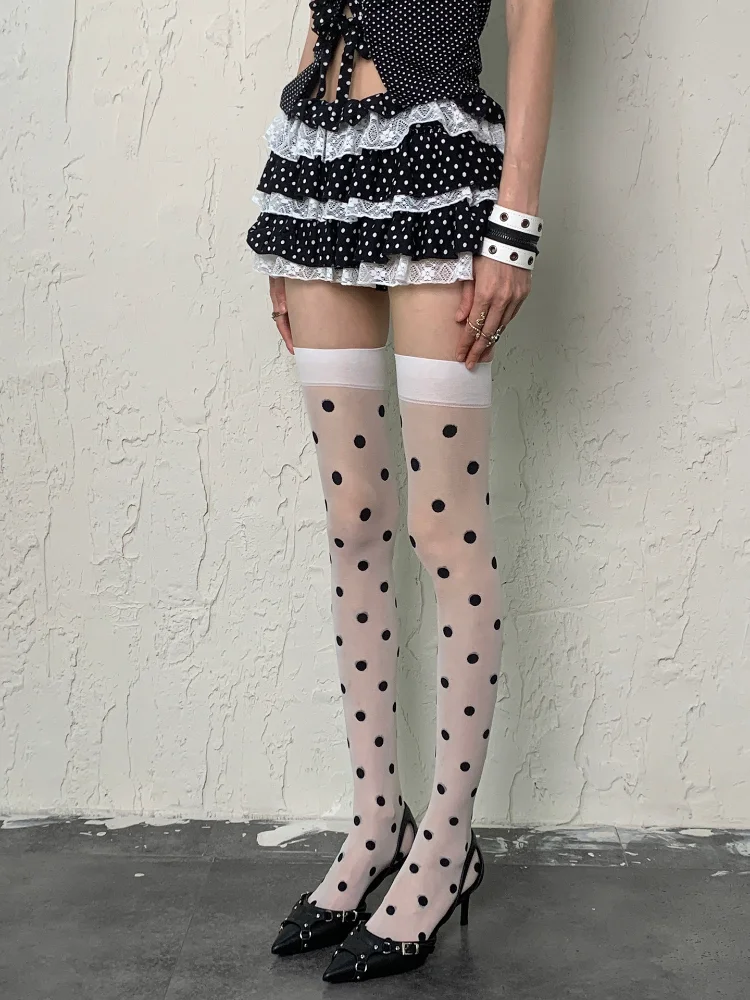 Gepunktete Overknee-Strümpfe im Lolita-Stil 4