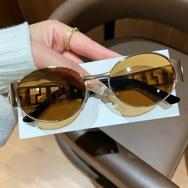 Ovale Metall-Sonnenbrille 2