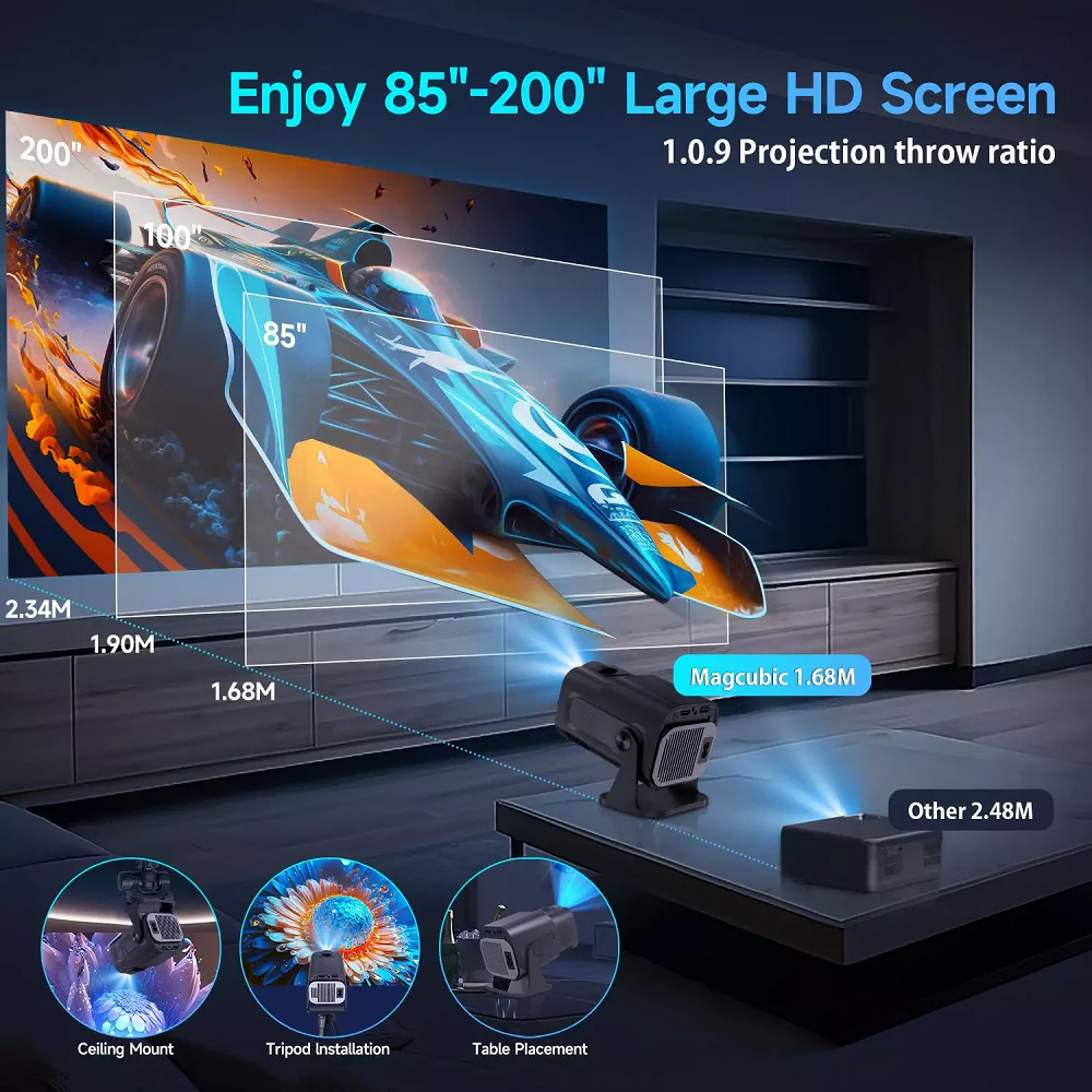 Tragbarer 4K-Mini-Projektor mit WLAN 4